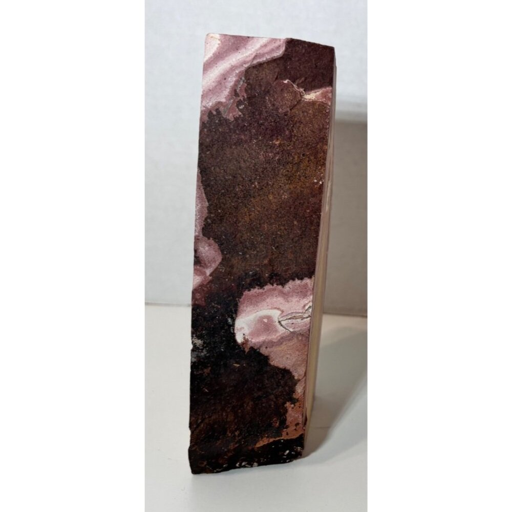 Large Banded Rhyolite Pink & Brown "Wonderstone" Book End 6" Tall - Picture 2 of 6
